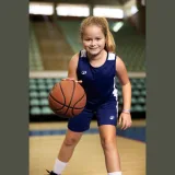 KIPSTA Detské basketbalové šortky SH100 tmavomodré 12-13 r (151-160 cm) · záber 2