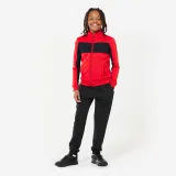 DECATHLON Priedušná detská tepláková súprava v unisex strihu červeno-čierna 8-9 r (131-140 cm) · záber 1