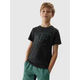 Chlapčenské tréningové tričko s krátkym rukávom 4F JUNIOR TSHIRT FNK-4FJWSS24TFTSM691-20S-DEEP BLACK · záber 2