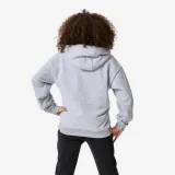 DECATHLON Detská voľná mikina na zips s kapucňou sivá 7-8 r (123-130 cm) · záber 2
