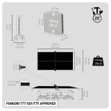 PONGORI Skladný interiérový stolnotenisový stôl TTT 930 ITTF čierny bez · záber 2