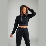 STRIX Dámská mikina Essential Cropped Hoodie black - Velikost: XS | Barva: Čierna | Hmotnost: 0,41 kg | Balení: 32 · záber 4