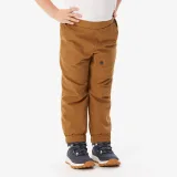 QUECHUA Detské vodoodpudivé turistické nohavice NH100 2-6 r. hnedé 2-3 r (89-95 cm) · záber 1