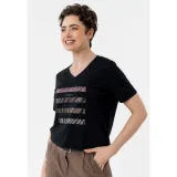 Dámske tričko s krátkym rukávom s v-výstrihom VOLCANO T-FOUR-BLACK · záber 2
