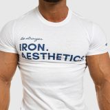 Férfi fitness póló Iron Aesthetics Be Stronger, fehér · záber 5