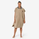 DECATHLON Pončo na surf z mikrovlákna 150 pre dospelých kaki bez · záber 1