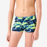 DECATHLON Chlapčenské boxerkové plavky Fitib modro-žlté 4-5 r (103-112 cm) · záber 1