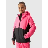 Dívčí lyžařská bunda 4F JUNIOR TECHNICAL JACKET-JAW23TTJAF292-55N-HOT PINK NEON · záber 2