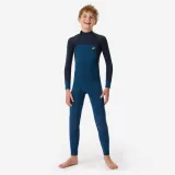 DECATHLON Detská kombinéza na surf z prírodného 3/2 mm kaučuku žlto-modrá 7-8 r (123-130 cm) · záber 1