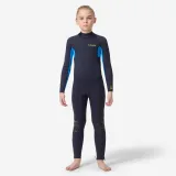 DECATHLON Detská celotelová neoprénová kombinéza 100 2/2 mm tmavomodrá 8 rokov · záber 1