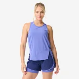 DOMYOS Dámske fitness tielko splývavé a priedušné tmavofialové XL · záber 1