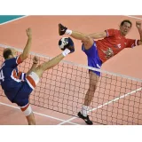 Nohejbalová sieť MASTER 9,5 x 1 m s lankom - čierna · záber 2