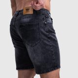 Pánske rifľové kraťasy Iron Aesthetics Denim Stretch, čierne · záber 3