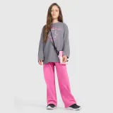 Dívčí oversize longsleeve s potiskem - šedý · záber 2
