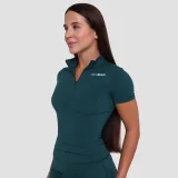 GymBeam Women‘s Ignite Cropped T-shirt Dark Green - Veličina: XXL | Boja: Zelená | Težina: 0,14 g | Pakiranje: 120 · záber 3