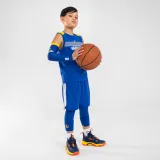 TARMAK Detské 3/4 legíny na basketbal NBA Golden State Warriors 500 modré 14-15 r (161-172 cm) · záber 2