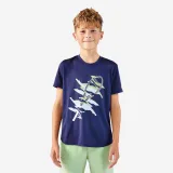 KUIKMA Detské tenisové tričko Essentiel tmavomodré 5-6 r (113-122 cm) · záber 1