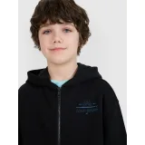 Chlapecká mikina se zipem 4F JUNIOR SWEATSHIRT-JWSS25TSWSM1522-20S-BLACK · záber 4