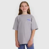 Dívčí oversize tričko s potiskem - šedá · záber 1