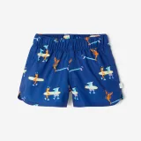 DECATHLON Dojčenské/chlapčenské šortkové plavky modré s motívom surfovania 12 m (73-75 cm) · záber 1