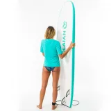 OLAIAN Dámske tričko s UV ochranou s krátkym rukávom na surf tyrkysové S · záber 1