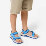 QUECHUA Detské turistické sandále NH500 suchý zips 28 – 38 modré 32 · záber 2