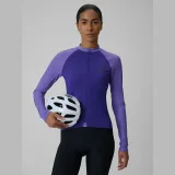 Dámský cyklistický dres s dlouhým rukávem s ochranou UPF50+ - fialový · záber 1