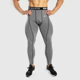 Pánske športové legíny Iron Aesthetics Dry Cool, sivé · záber 5