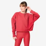 DOMYOS Dámska fitness crop mikina rubínová 2XL · záber 1