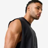 DOMYOS Pánske fitness tielko oversize čierne L · záber 2