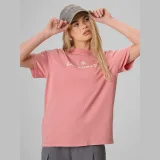 T-shirt loose s potlačou dámsky - ružový - Farba: ružová · záber 3