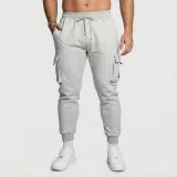 Pánske tepláky Iron Aesthetics Cargo Joggers, sivé · záber 3