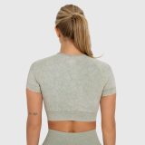 Dámsky crop top Iron Aesthetics Faded, washed green · záber 5