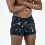 DECATHLON Pánske boxerkové plavky 500 FITI Bask čierno-fialové S · záber 1