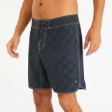 DECATHLON Pánske boardové šortky 500 Checky stredne dlhé 18" čierne S · záber 1