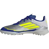 Chlapecké fotbalové kopačky turfy ADIDAS F50 League Messi Jr TF silver metallic solar yellow lucid blue · záber 2