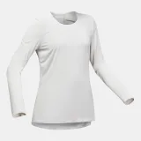 QUECHUA Dámske turistické tričko MH500 s dlhým rukávom béžové 3XL · záber 2