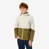 QUECHUA Detská nepremokavá turistická bunda MH500 7-15 r. béžová 14-15 r (161-172 cm) · záber 1