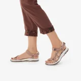 QUECHUA Dámske ľanové turistické nohavice NH500 hnedé XL (L31) · záber 2