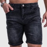 Pánske rifľové kraťasy Iron Aesthetics Denim Stretch, čierne · záber 2