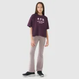 Dívčí crop top oversize s potiskem - fialový · záber 2