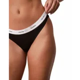 Dámske nohavičky CALVIN KLEIN Thong Cotton Stretch Rib black · záber 1