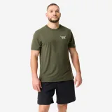 DOMYOS Pánske fitness tričko ľahké a elastické kaki L · záber 1