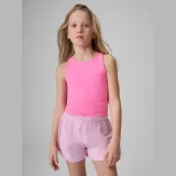Dívčí slim crop top hladký - růžový · záber 1