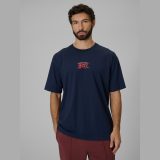 T-shirt loose s potlačou pánsky - tmavomodrý · záber 2