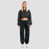 GymBeam Dámská mikina Cropped Aura Washed Black - Velikost: XS | Barva: Čierna | Hmotnost: 0,36 kg | Balení: 36 · záber 4