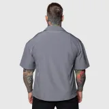 Oversized košeľa Iron Aesthetics Cuban, sivá · záber 10