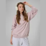 Dámská tepláková mikina loose bez kapuce - růžová · záber 1