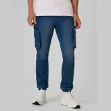Pánské casual cargo kalhoty - denim · záber 2