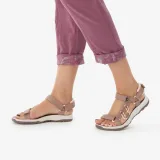 QUECHUA Dámske ľanové turistické nohavice NH500 fialové L-XL (L31) · záber 2